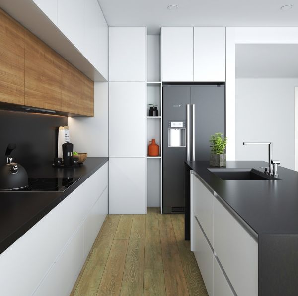 Bàn bếp đen lì đẳng cấp được chế tác bằng đá PS350