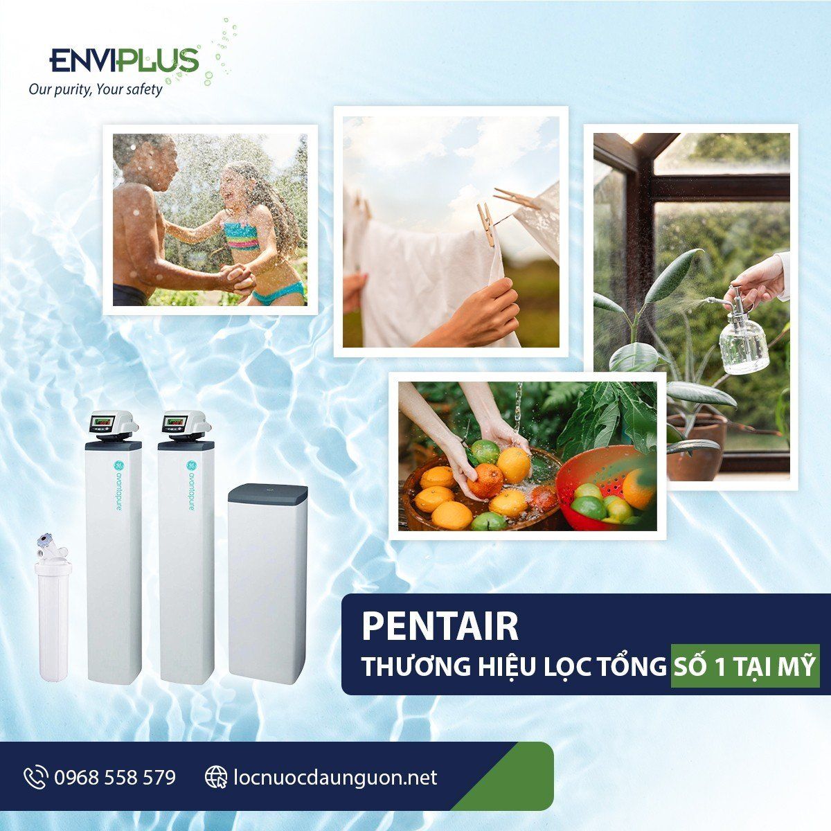 Enviplus Home cung cấp hệ thống lọc tổng chính hãng Pentair - thương hiệu số 1 Hoa Kỳ