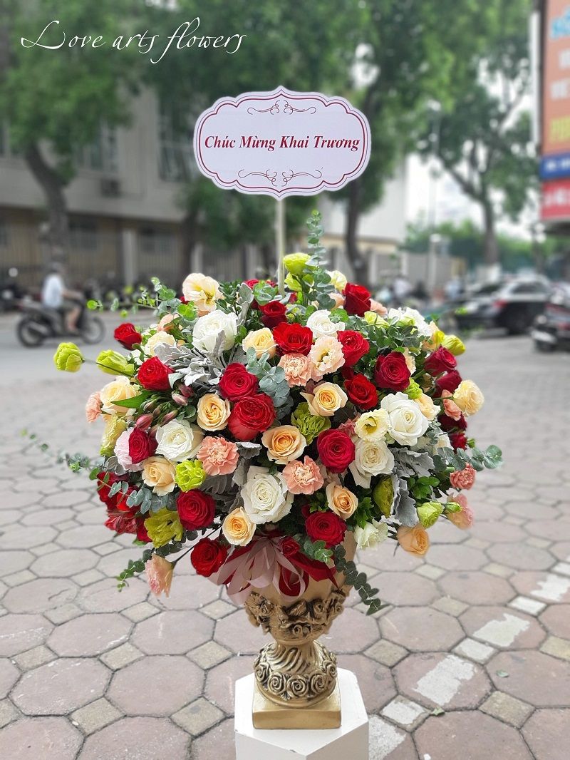 hoa khai trương love arts