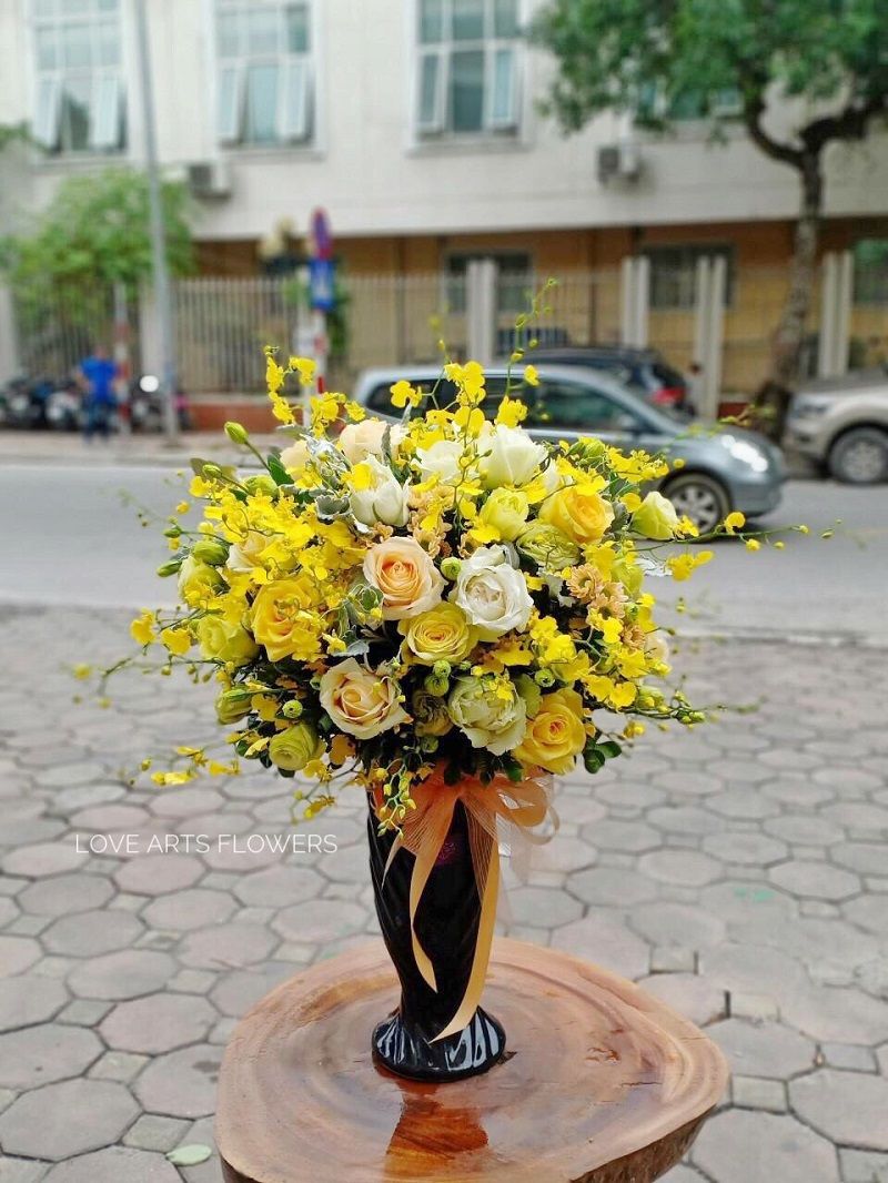 hoa khai trương love arts