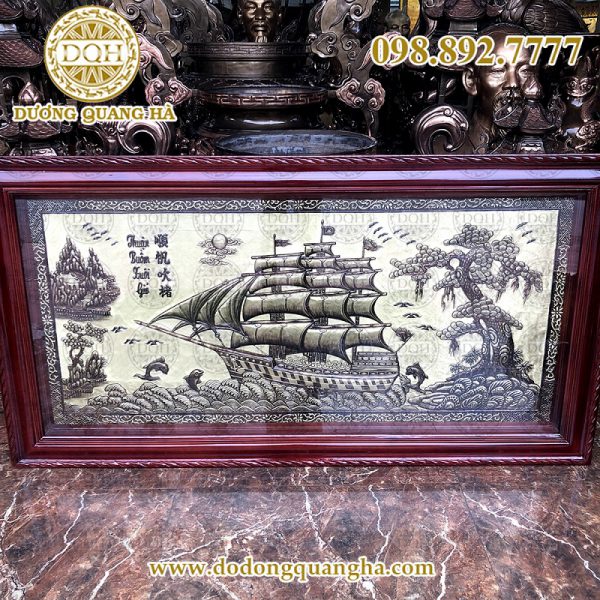 tranh đồng Thuận buồm xuôi gió