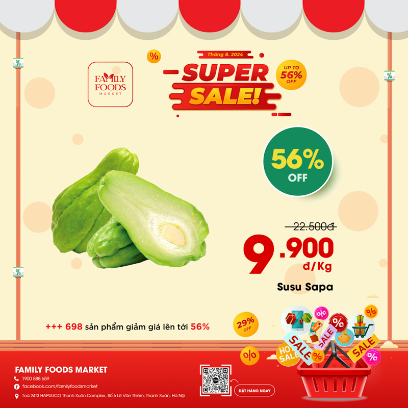 Khuyến mãi ngập tràn, sale upto 56% - Duy nhất tại siêu thị Family Foods Market