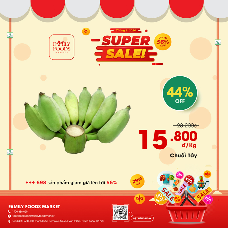 Khuyến mãi ngập tràn, sale upto 56% - Duy nhất tại siêu thị Family Foods Market
