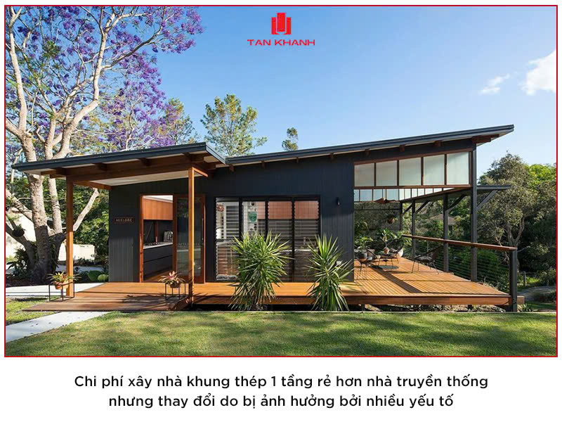 nhà khung thép 1 tầng